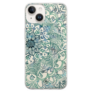 Casimoda iPhone 14 siliconen hoesje - Mandala blauw