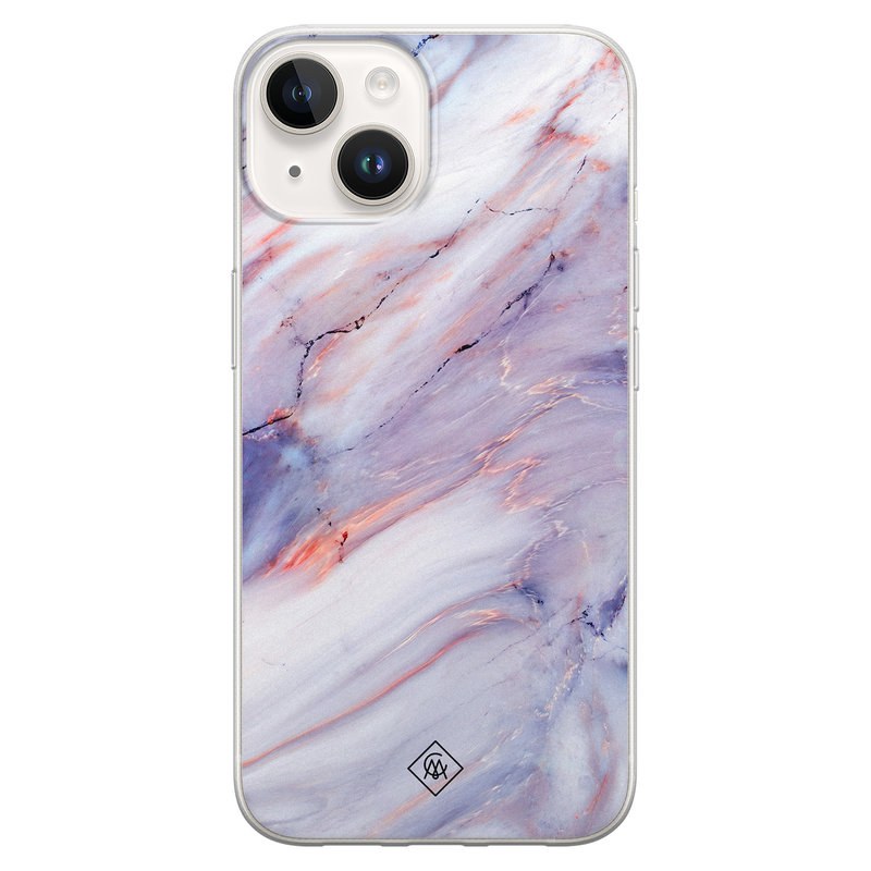 Casimoda iPhone 14 siliconen hoesje - Marmer paars