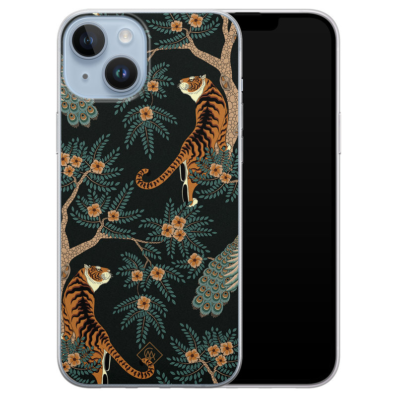 Casimoda iPhone 14 Plus siliconen hoesje - Tijger jungle