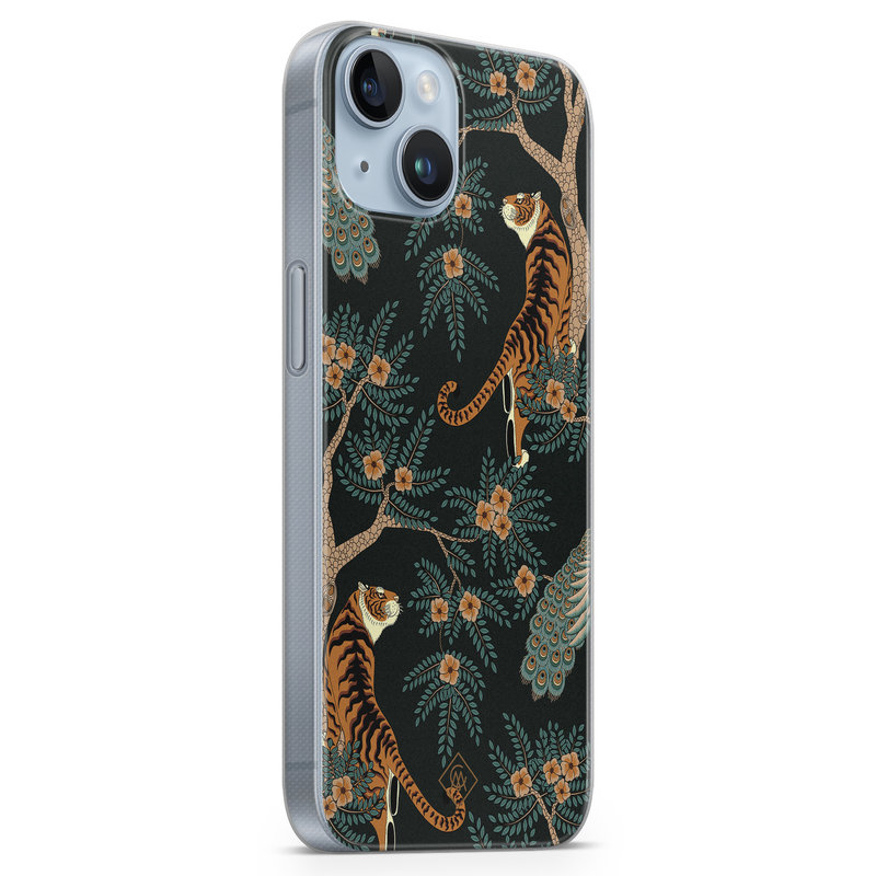 Casimoda iPhone 14 Plus siliconen hoesje - Tijger jungle