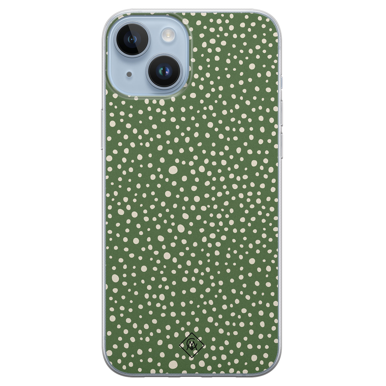 iPhone 14 Plus siliconen hoesje - Green dots