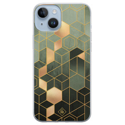 Casimoda iPhone 14 Plus siliconen hoesje - Kubus groen