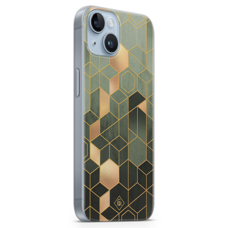 Casimoda iPhone 14 Plus siliconen hoesje - Kubus groen