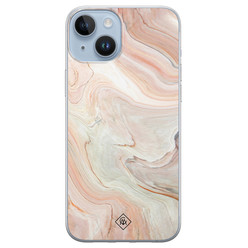 Casimoda iPhone 14 Plus siliconen hoesje - Marmer waves