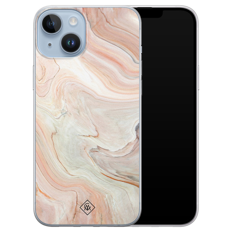 Casimoda iPhone 14 Plus siliconen hoesje - Marmer waves