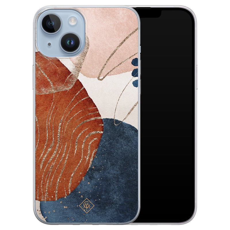 Casimoda iPhone 14 Plus siliconen hoesje - Abstract terracotta