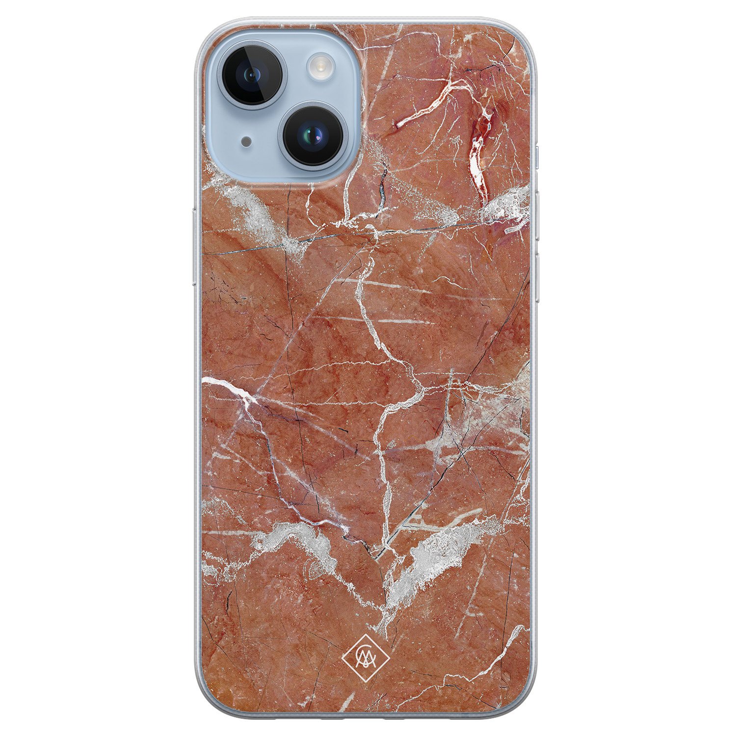 iPhone 14 Plus siliconen hoesje - Marble sunkissed