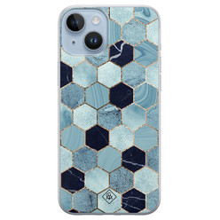 Casimoda iPhone 14 Plus siliconen hoesje - Blue cubes