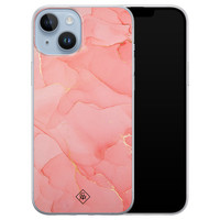 Casimoda iPhone 14 Plus siliconen hoesje - Marmer roze