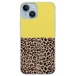 Casimoda iPhone 14 Plus siliconen hoesje - Luipaard geel