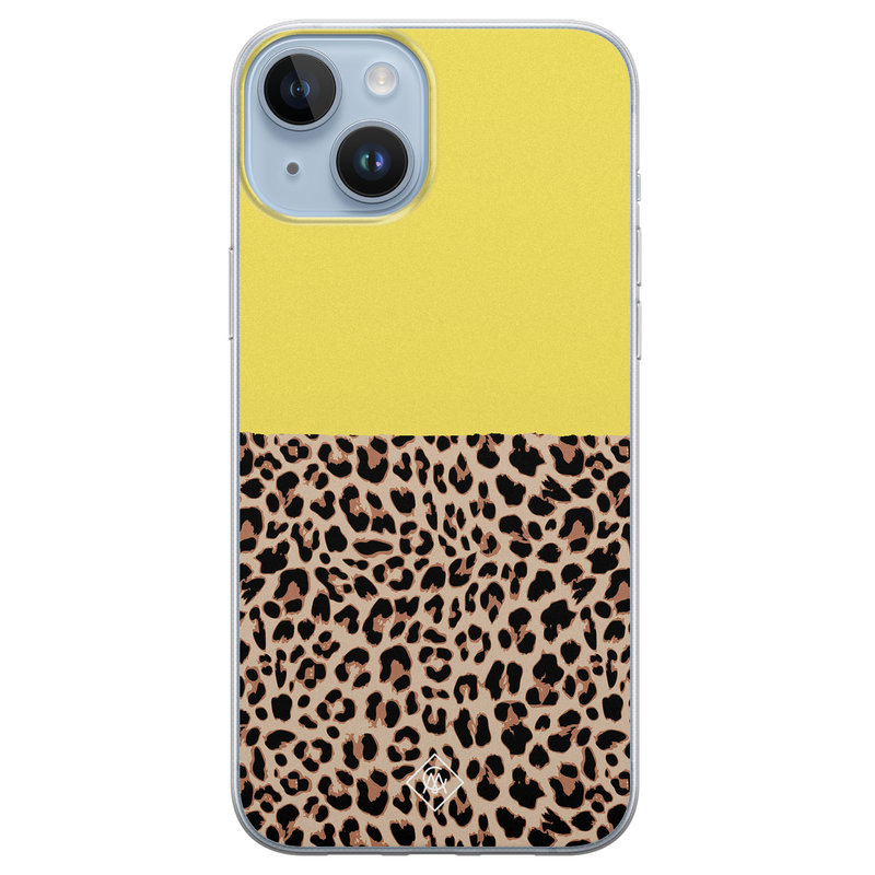 Casimoda iPhone 14 Plus siliconen hoesje - Luipaard geel