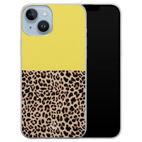 Casimoda iPhone 14 Plus siliconen hoesje - Luipaard geel