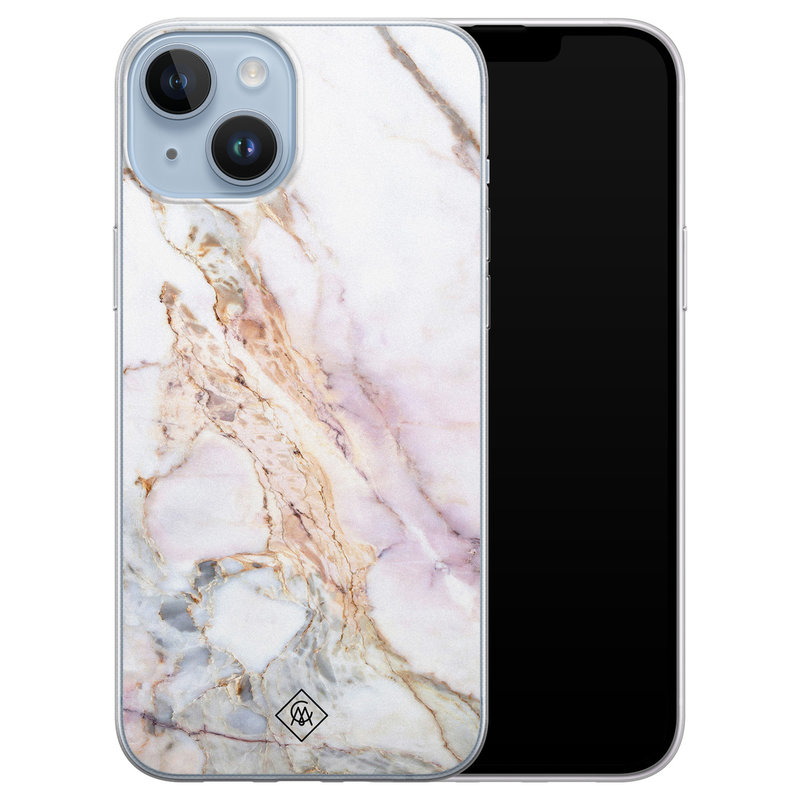 Casimoda iPhone 14 Plus siliconen hoesje - Parelmoer marmer