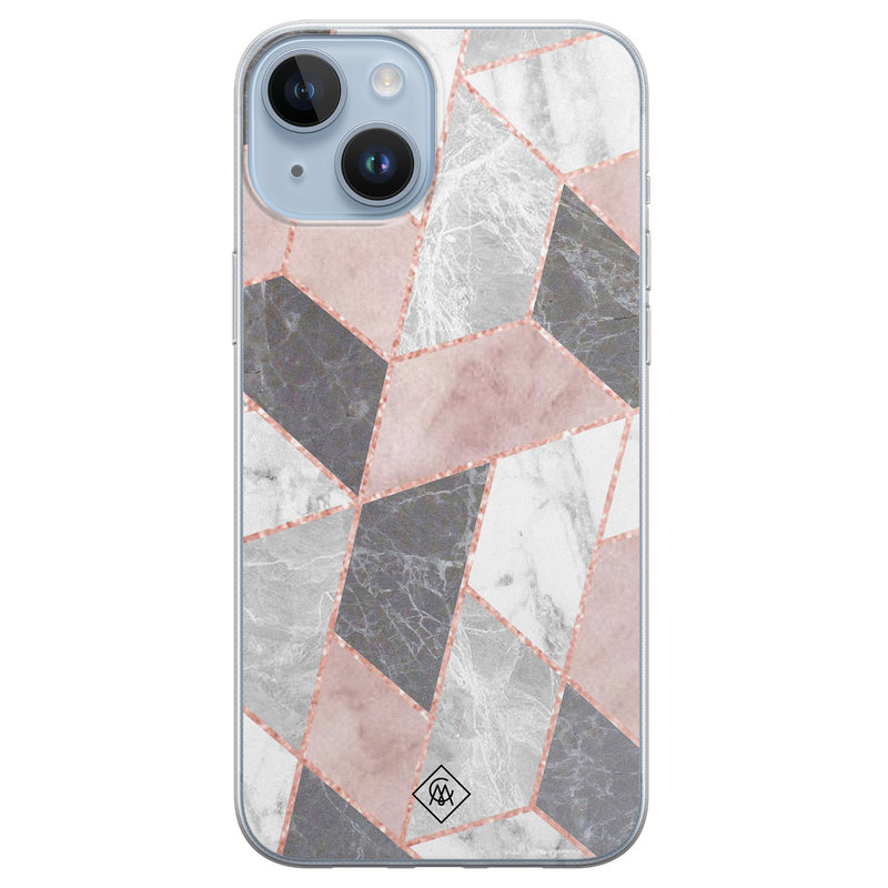 Casimoda iPhone 14 Plus siliconen hoesje - Stone grid