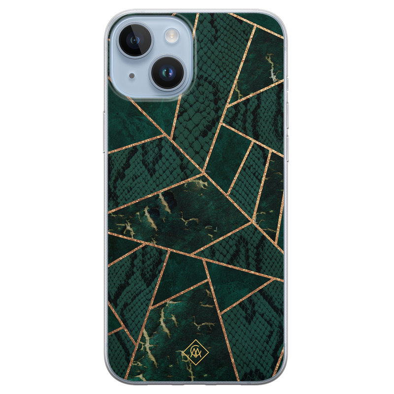 Casimoda iPhone 14 Plus siliconen hoesje - Abstract groen