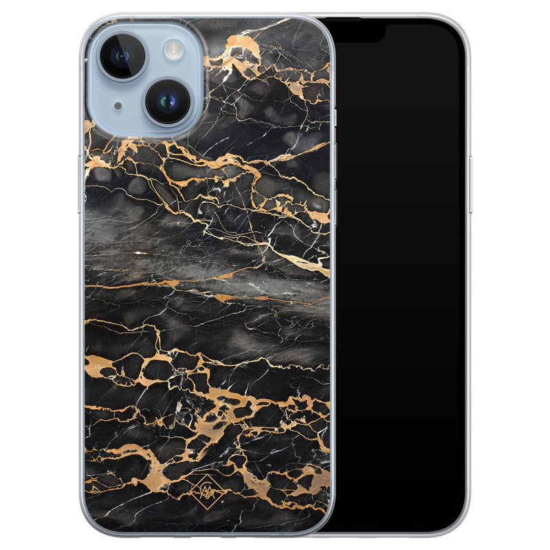 Casimoda iPhone 14 Plus siliconen hoesje - Marmer grijs brons