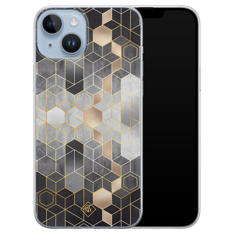 Casimoda iPhone 14 Plus siliconen hoesje - Grey cubes