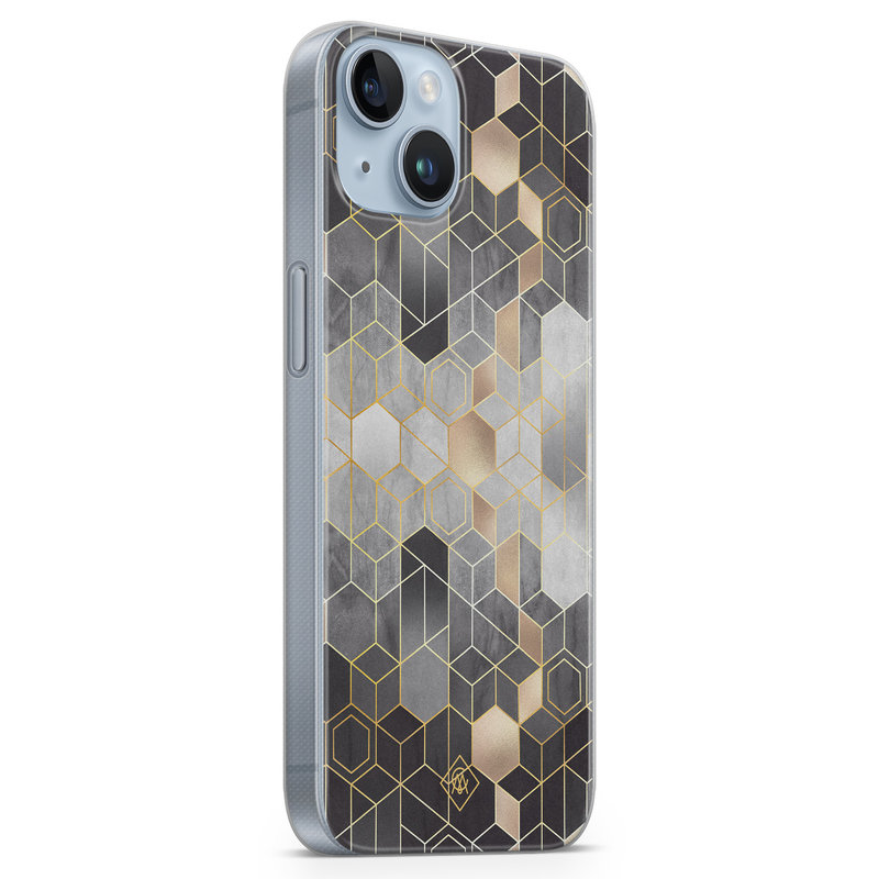 Casimoda iPhone 14 Plus siliconen hoesje - Grey cubes