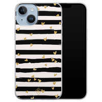 Casimoda iPhone 14 Plus siliconen hoesje - Hart streepjes