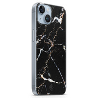 Casimoda iPhone 14 Plus siliconen hoesje - Marmer zwart