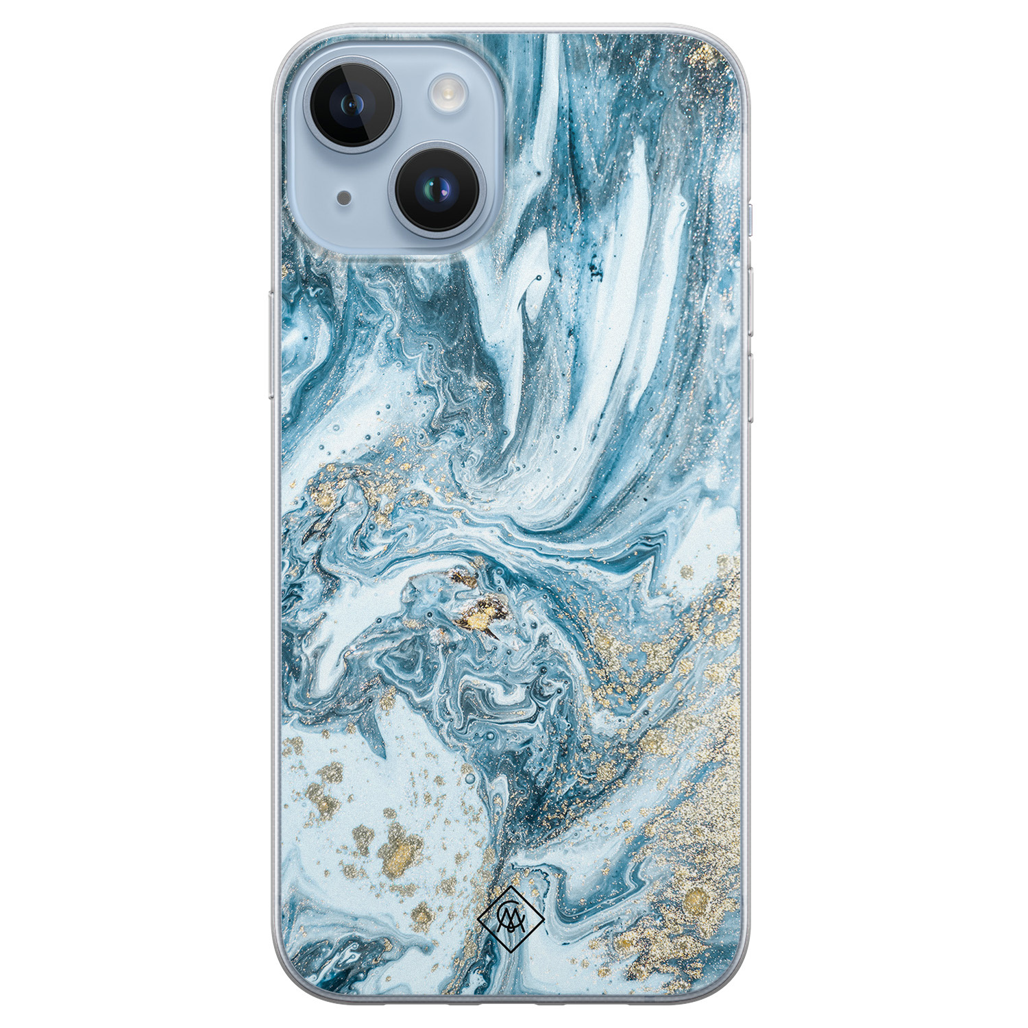 iPhone 14 Plus siliconen hoesje - Marble sea