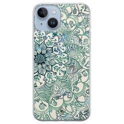 Casimoda iPhone 14 Plus siliconen hoesje - Mandala blauw