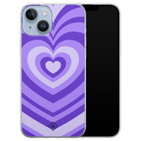 Casimoda iPhone 14 Plus siliconen hoesje - Hart swirl paars