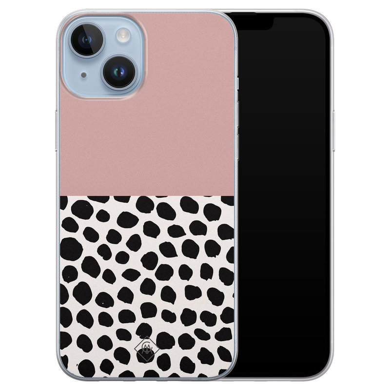 Casimoda iPhone 14 Plus siliconen hoesje - Pink dots