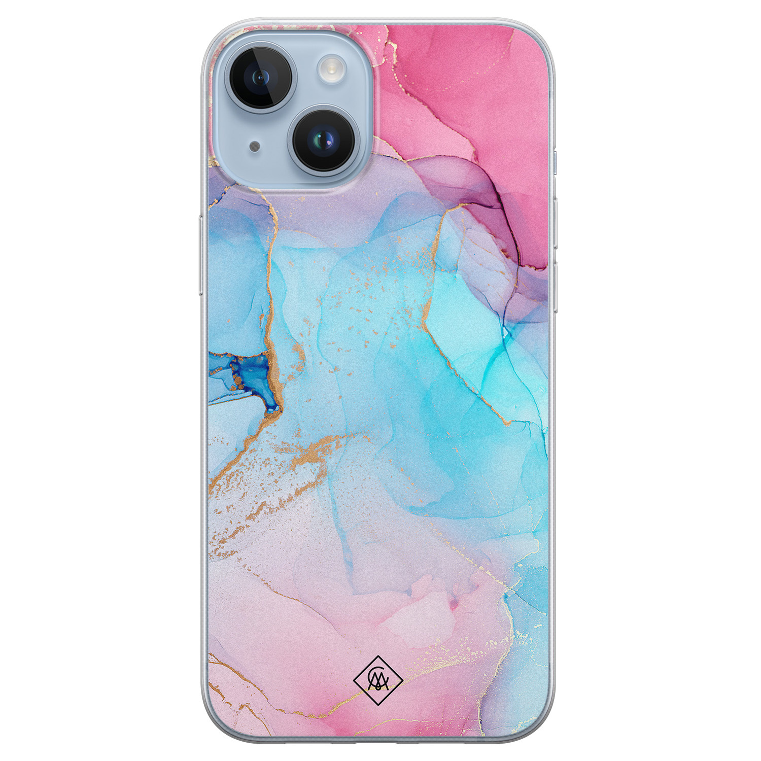iPhone 14 Plus siliconen hoesje - Marble colorbomb