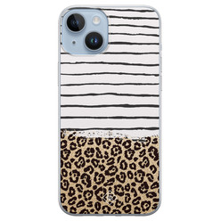 Casimoda iPhone 14 Plus siliconen hoesje - Leopard lines