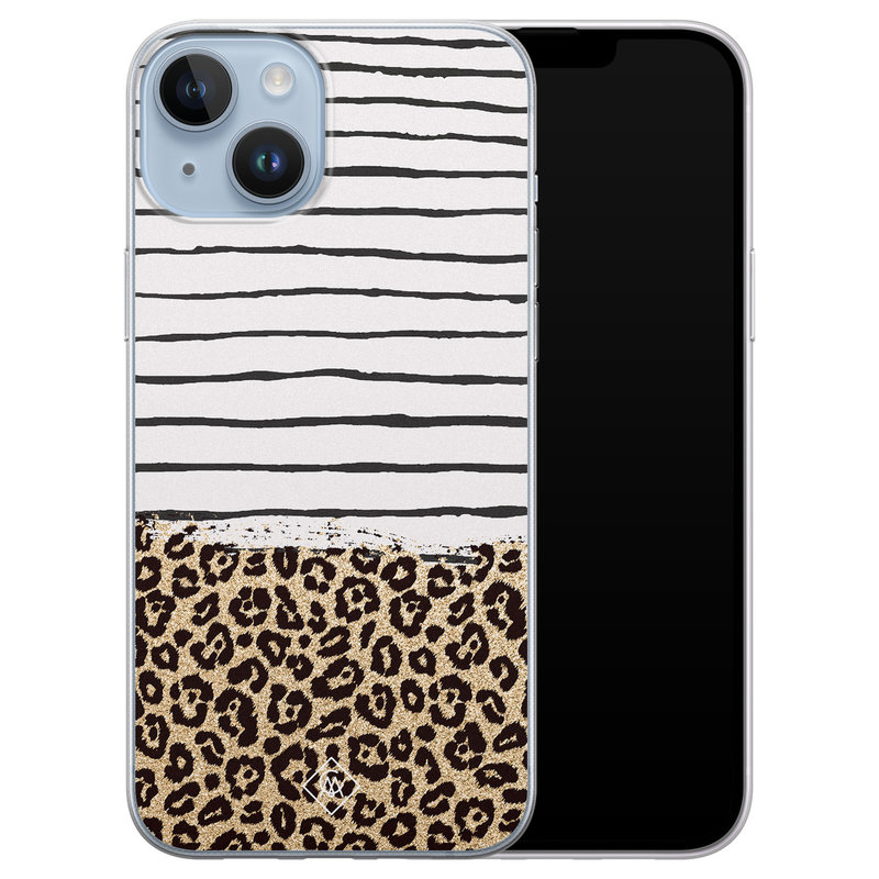 Casimoda iPhone 14 Plus siliconen hoesje - Leopard lines