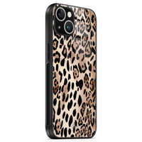 Casimoda iPhone 14 glazen hardcase - Golden wildcat