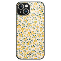 Casimoda iPhone 14 glazen hardcase - Yellow garden