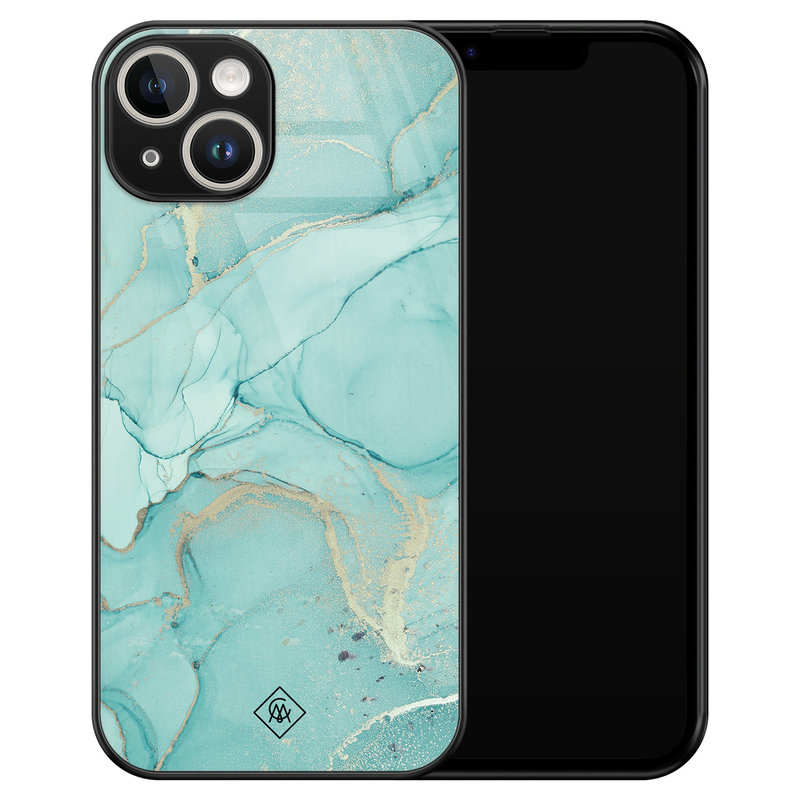 Casimoda iPhone 14 glazen hardcase - Touch of mint