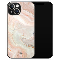 Casimoda iPhone 14 glazen hardcase - Marmer waves