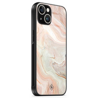 Casimoda iPhone 14 glazen hardcase - Marmer waves