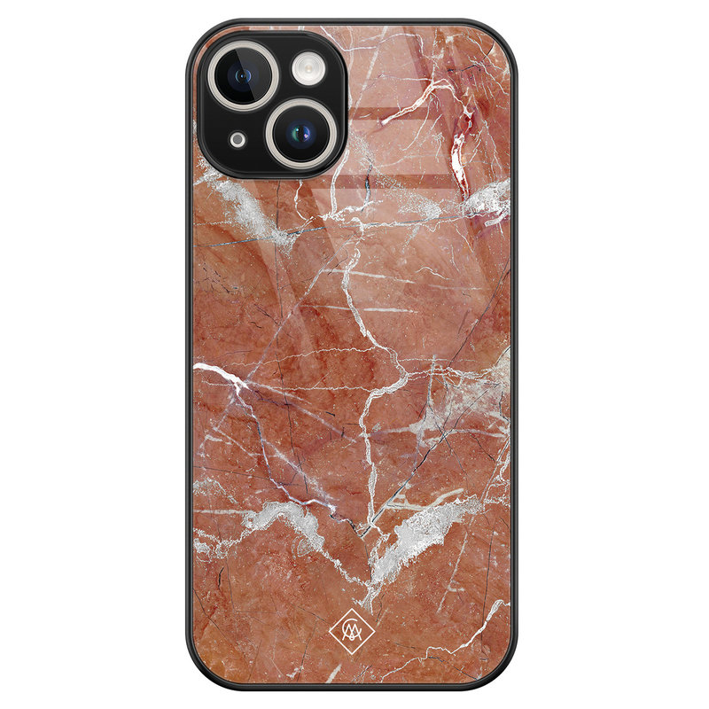 Casimoda iPhone 14 glazen hardcase - Marble sunkissed