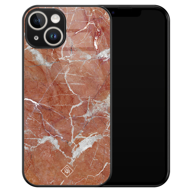 Casimoda iPhone 14 glazen hardcase - Marble sunkissed