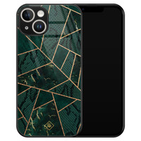 Casimoda iPhone 14 glazen hardcase - Abstract groen