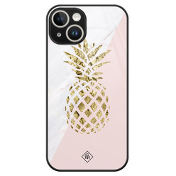 Casimoda iPhone 14 glazen hardcase - Ananas