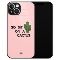 Casimoda iPhone 14 glazen hardcase - Go sit on a cactus