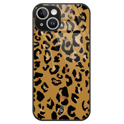 Casimoda iPhone 14 glazen hardcase - Jungle wildcat