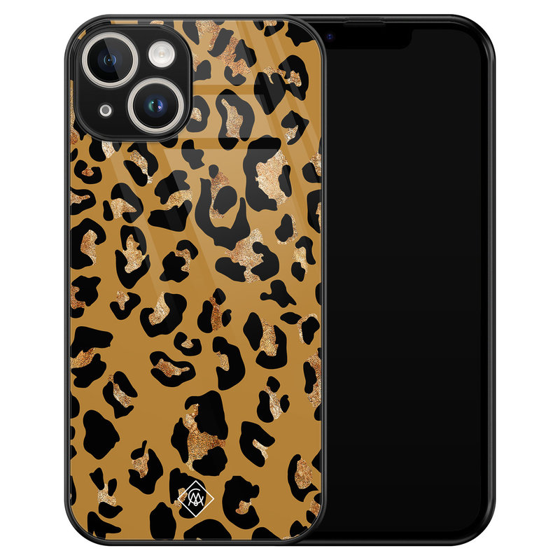 Casimoda iPhone 14 glazen hardcase - Jungle wildcat