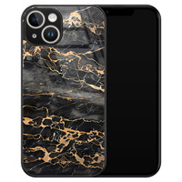 Casimoda iPhone 14 glazen hardcase - Marmer grijs brons