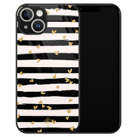 Casimoda iPhone 14 glazen hardcase - Hart streepjes