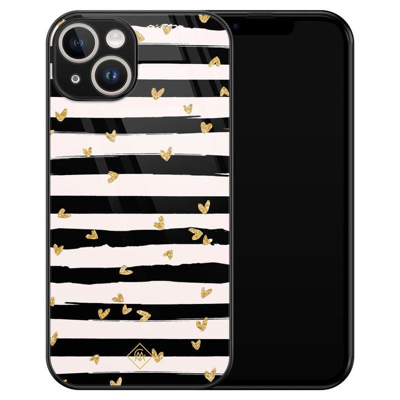 Casimoda iPhone 14 glazen hardcase - Hart streepjes