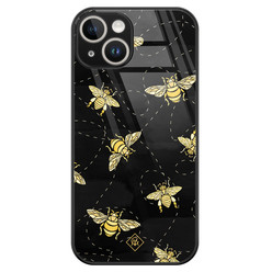 Casimoda iPhone 14 glazen hardcase - Bee yourself