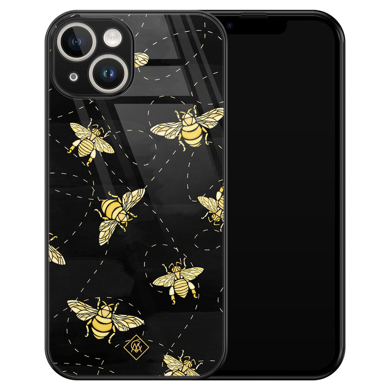 Casimoda iPhone 14 glazen hardcase - Bee yourself