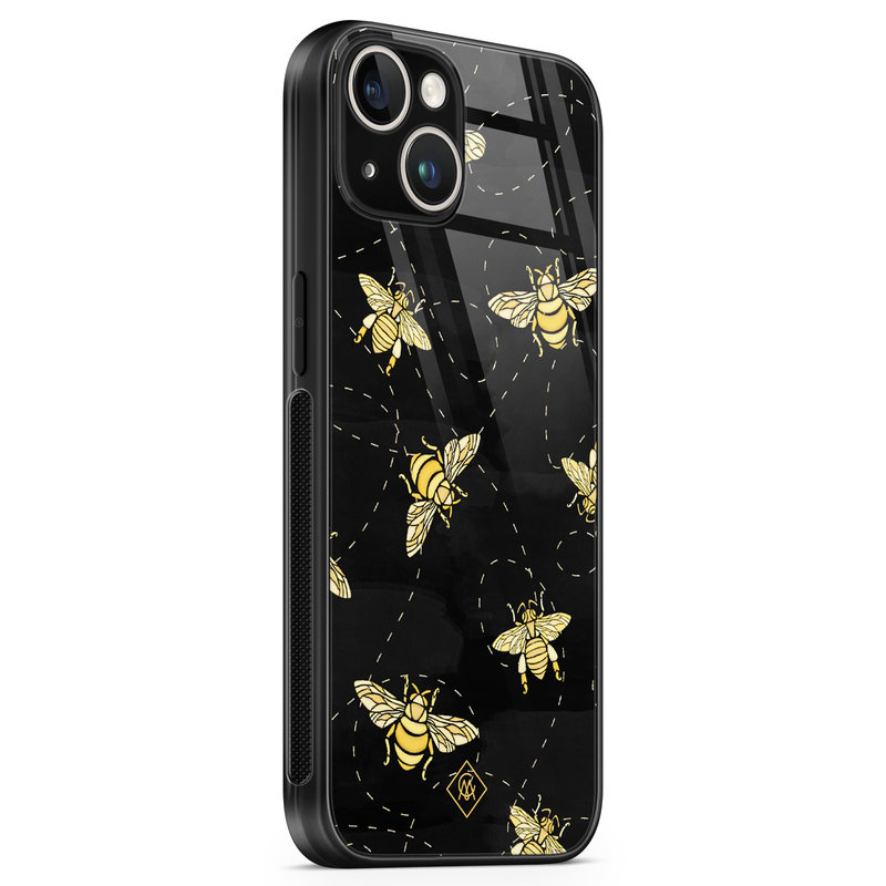 Casimoda iPhone 14 glazen hardcase - Bee yourself