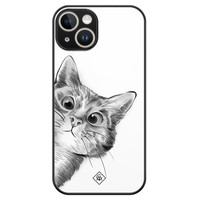 Casimoda iPhone 14 glazen hardcase - Peekaboo